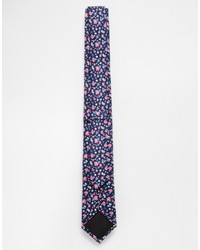 dunkelblaue Krawatte mit Blumenmuster von Ted Baker
