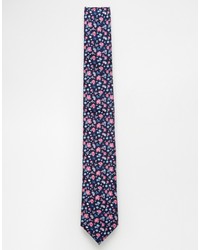 dunkelblaue Krawatte mit Blumenmuster von Ted Baker