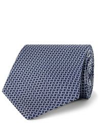 dunkelblaue Krawatte mit geometrischem Muster von Dunhill