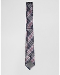 dunkelblaue Krawatte mit Karomuster von Selected