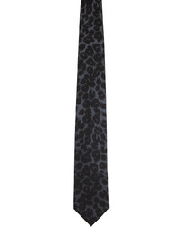 dunkelblaue Krawatte mit Leopardenmuster
