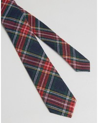 dunkelblaue Krawatte mit Schottenmuster von Asos
