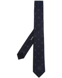 dunkelblaue Krawatte von Alexander McQueen