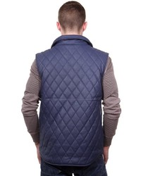 dunkelblaue Leder ärmellose Jacke von Catch