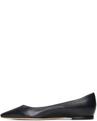 dunkelblaue Leder Ballerinas von Jimmy Choo