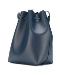 dunkelblaue Leder Beuteltasche von Mansur Gavriel