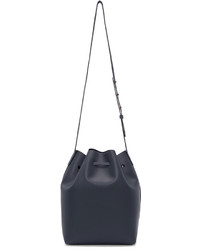 dunkelblaue Leder Beuteltasche von Mansur Gavriel