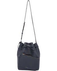 dunkelblaue Leder Beuteltasche von Mansur Gavriel