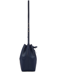 dunkelblaue Leder Beuteltasche von Mansur Gavriel