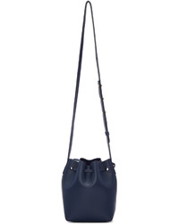 dunkelblaue Leder Beuteltasche von Mansur Gavriel