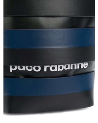 dunkelblaue Leder Beuteltasche von Paco Rabanne