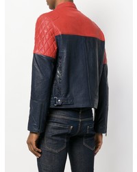 dunkelblaue Leder Bomberjacke von Zadig & Voltaire