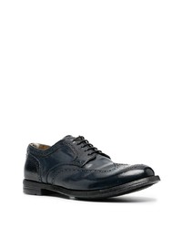 dunkelblaue Leder Brogues von Officine Creative