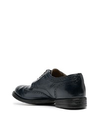 dunkelblaue Leder Brogues von Officine Creative