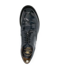 dunkelblaue Leder Brogues von Officine Creative