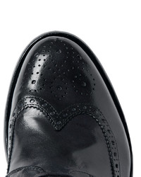 dunkelblaue Leder Brogues von Officine Creative