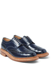 dunkelblaue Leder Brogues von Grenson