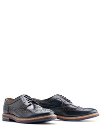 dunkelblaue Leder Brogues von Base London