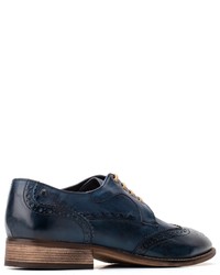 dunkelblaue Leder Brogues von Base London