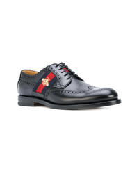 dunkelblaue Leder Brogues von Gucci