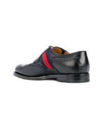 dunkelblaue Leder Brogues von Gucci