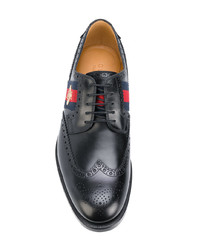 dunkelblaue Leder Brogues von Gucci