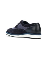 dunkelblaue Leder Brogues von Santoni