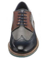 dunkelblaue Leder Brogues von Bugatti