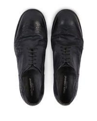 dunkelblaue Leder Brogues von Dolce & Gabbana