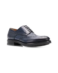 dunkelblaue Leder Brogues von Santoni