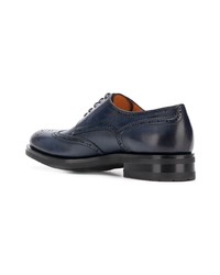 dunkelblaue Leder Brogues von Santoni