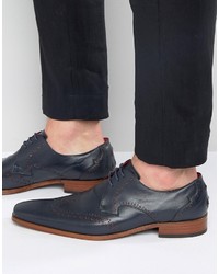 dunkelblaue Leder Brogues von Jeffery West