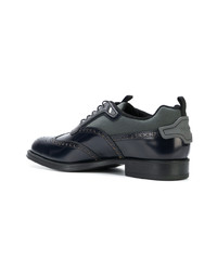 dunkelblaue Leder Brogues von Prada