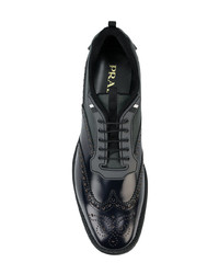 dunkelblaue Leder Brogues von Prada