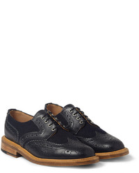 dunkelblaue Leder Brogues von Mark McNairy