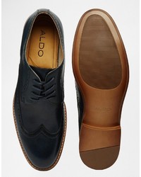 dunkelblaue Leder Brogues von Aldo