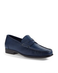 dunkelblaue Leder Business Schuhe