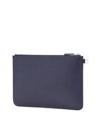 dunkelblaue Leder Clutch Handtasche von Fendi