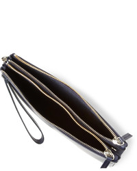 dunkelblaue Leder Clutch Handtasche von WANT Les Essentiels