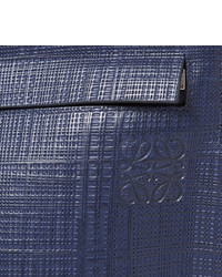 dunkelblaue Leder Clutch Handtasche von Loewe