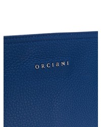 dunkelblaue Leder Clutch Handtasche von Orciani