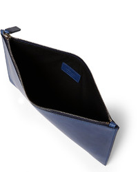 dunkelblaue Leder Clutch Handtasche von Jil Sander
