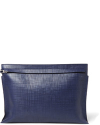 dunkelblaue Leder Clutch Handtasche von Loewe