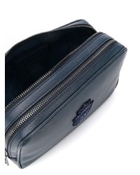 dunkelblaue Leder Clutch Handtasche von Billionaire