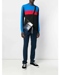 dunkelblaue Leder Clutch Handtasche von Givenchy