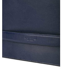 dunkelblaue Leder Clutch Handtasche von Coach