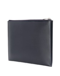 dunkelblaue Leder Clutch Handtasche von Saint Laurent