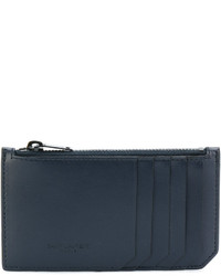 dunkelblaue Leder Clutch Handtasche von Saint Laurent