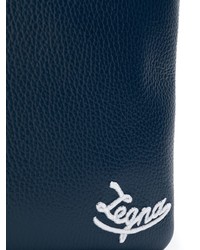 dunkelblaue Leder Clutch Handtasche von Ermenegildo Zegna