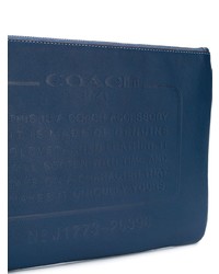 dunkelblaue Leder Clutch Handtasche von Coach